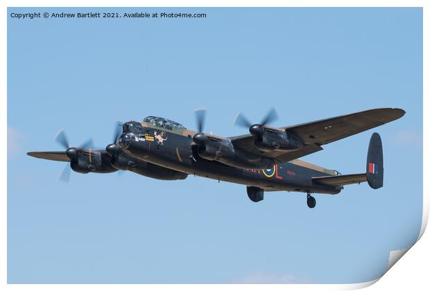The Battle Of Britain Memorial Flight Avro Lancaster Print by Andrew Bartlett