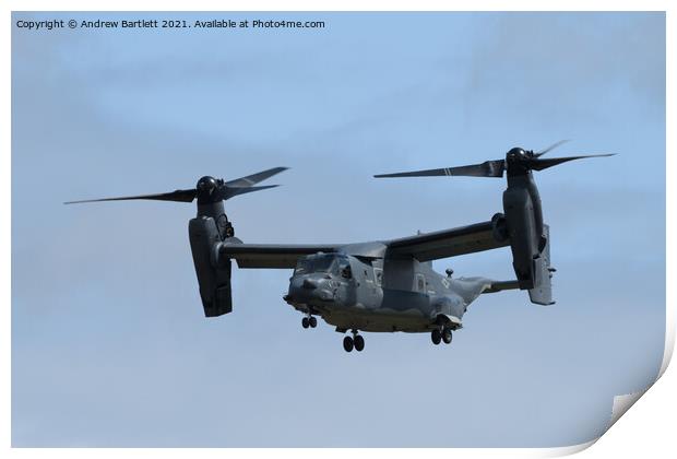 Bell Boeing CV-22B Osprey Print by Andrew Bartlett