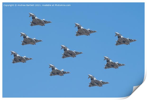 Eurofighter RAF 100 9 Typhoon Eurofighter Flypast. Print by Andrew Bartlett