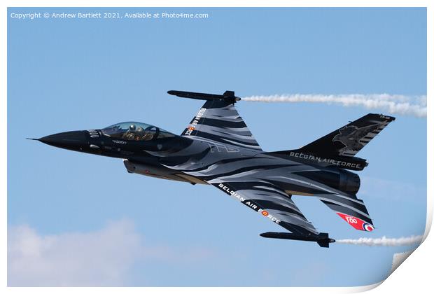 Belgian F-16MLU 'Dark Falcon'  Print by Andrew Bartlett
