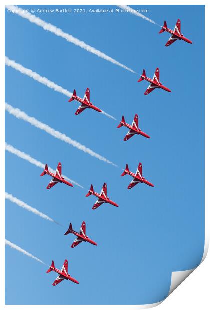 RAF Red Arrows Print by Andrew Bartlett