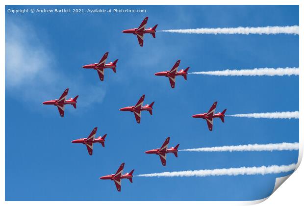RAF The Red Arrows Print by Andrew Bartlett