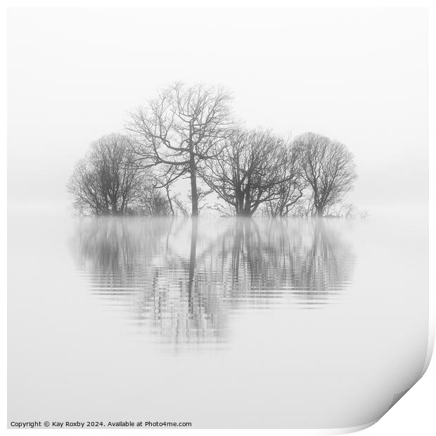 Misty reflections Loch Lomond Print by Kay Roxby