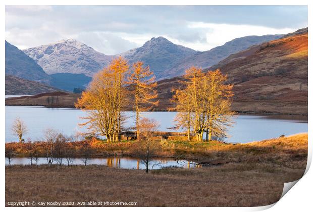 Loch Arklet Scotland sunrise Print by Kay Roxby