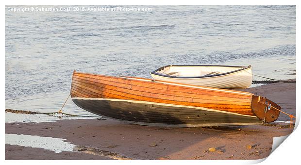 Boat on the water Print by Sebastien Coell