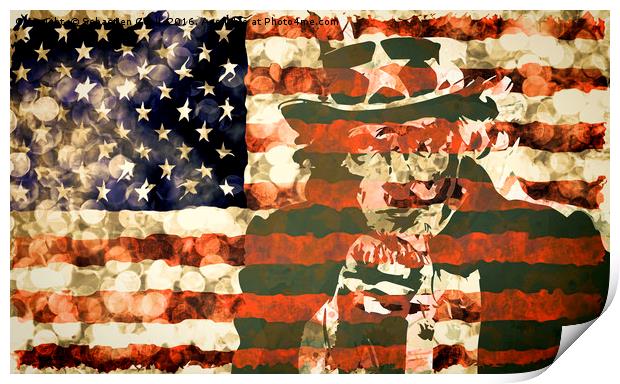 Uncle Sam USA Flag Print by Sebastien Coell