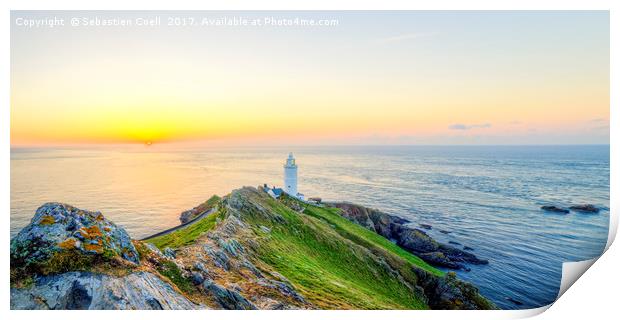 Start point lighthouse in the South hams at sunris Print by Sebastien Coell