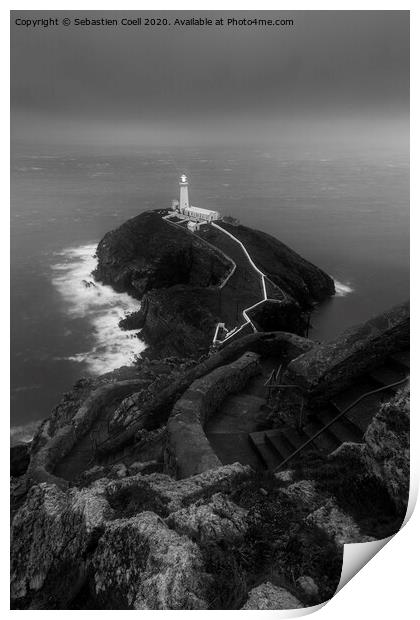 South Stack Lighthouse Print by Sebastien Coell