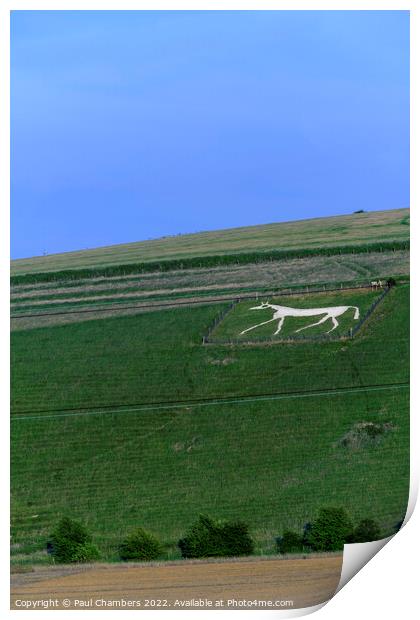 The Alton Barnes white horse Print by Paul Chambers