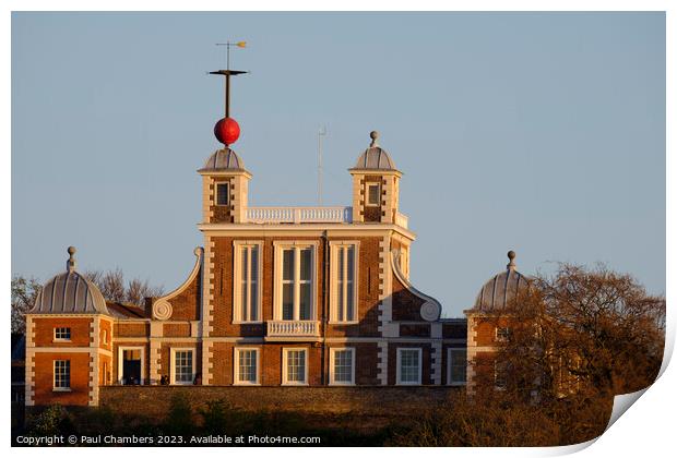 The Golden Hour at Royal Observatory Greenwich Print by Paul Chambers