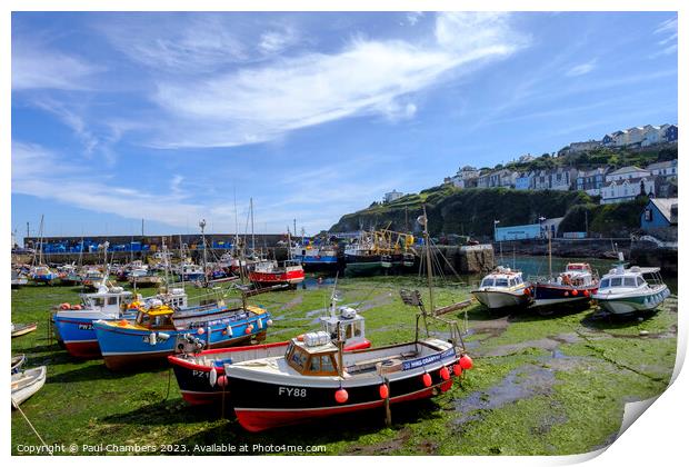 Sunshine over  Mevagissey Harbour Print by Paul Chambers