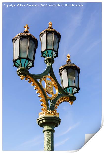 London Street Lamp Print by Paul Chambers