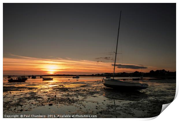 Majestic Sunset over Christchurch Harbour Print by Paul Chambers