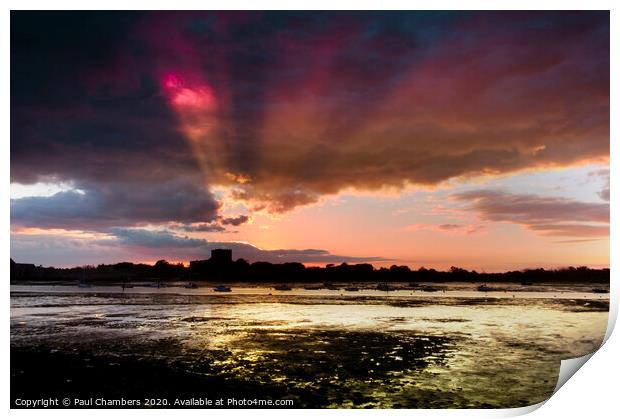 Portchester Sunset Print by Paul Chambers