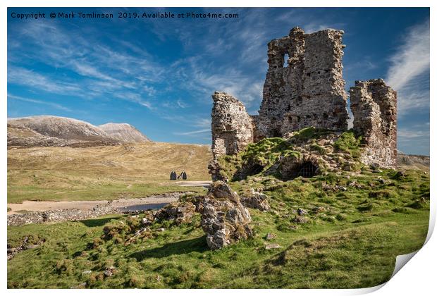 The ruins of Ardvreck Castle Print by Mark Tomlinson