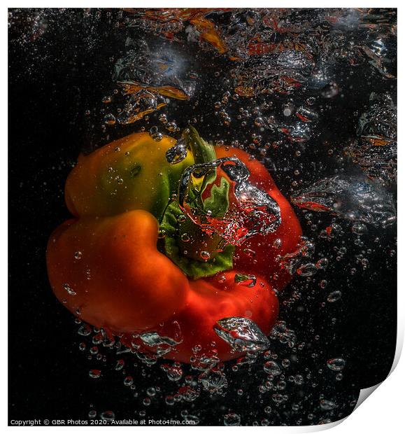 A Splash of Pepper Print by GBR Photos