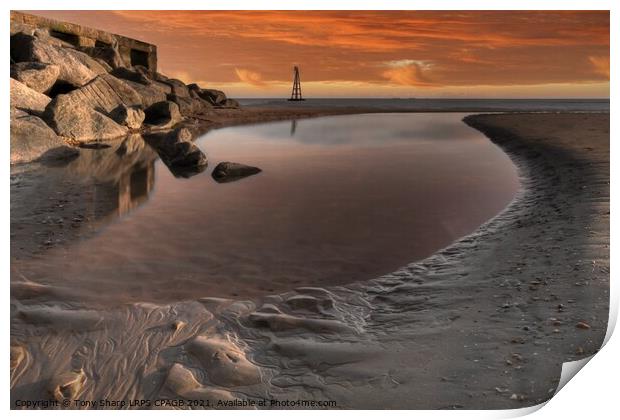 RYE HARBOUR ENTRANCE AT LOW TIDE Print by Tony Sharp LRPS CPAGB