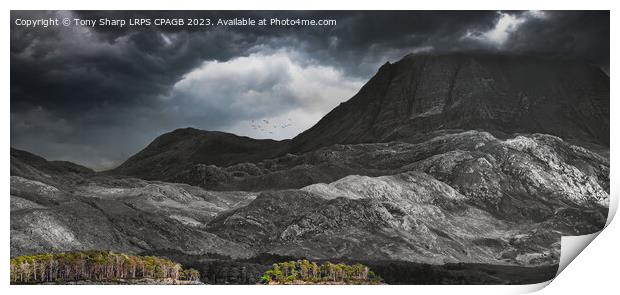 A STORM GATHERS OVER THE WESTER ROSS HIGHLANDS Print by Tony Sharp LRPS CPAGB