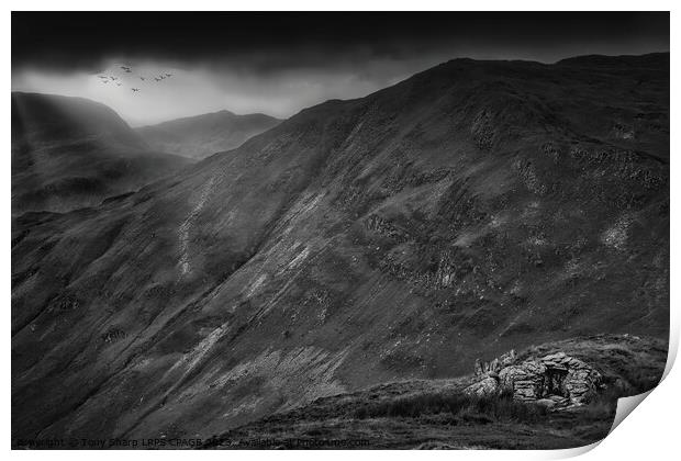 SHELTER IN MATTERDALE - THE  LAKE DISTRICT (BLACK & WHITE) Print by Tony Sharp LRPS CPAGB