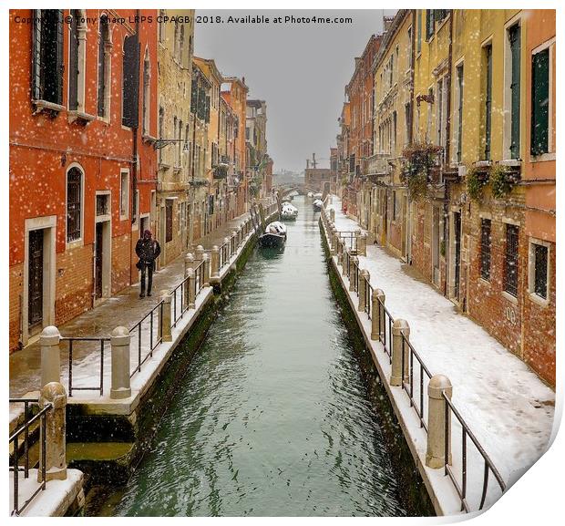 VENETIAN CANAL IN THE SNOW Print by Tony Sharp LRPS CPAGB
