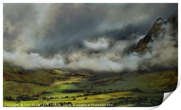 GREAT LANGDALE IN EARLY MORNING MIST Print by Tony Sharp LRPS CPAGB