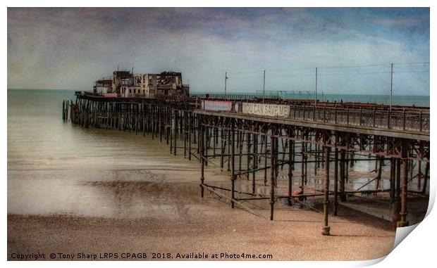 HASTINGS' PIER, EAST SUSSEX - AFTER THE FIRE Print by Tony Sharp LRPS CPAGB
