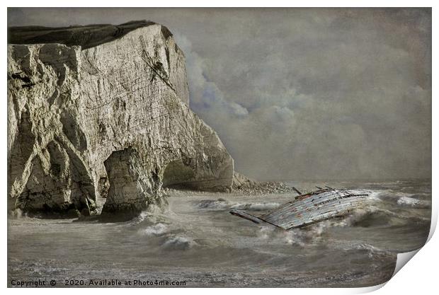 WRECK AT SEAFORD HEAD NEAR EASTBOURNE Print by Tony Sharp LRPS CPAGB