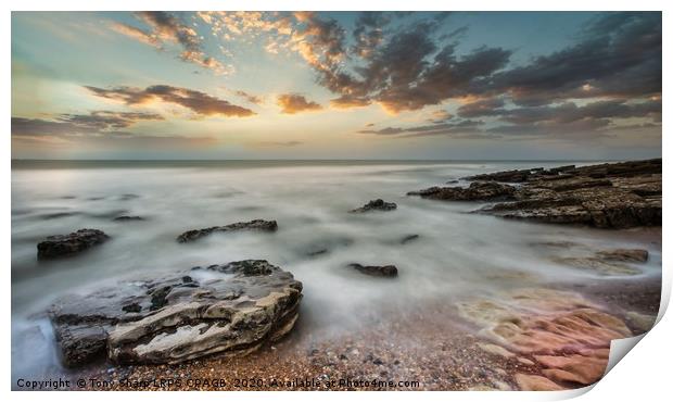 ROCKS AND SUNSET - HASTINGS, E. SUSSEX Print by Tony Sharp LRPS CPAGB
