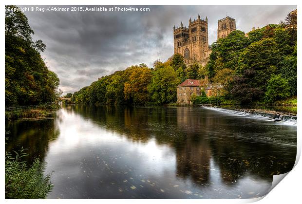  Durham Cathedral and Riverside Print by Reg K Atkinson