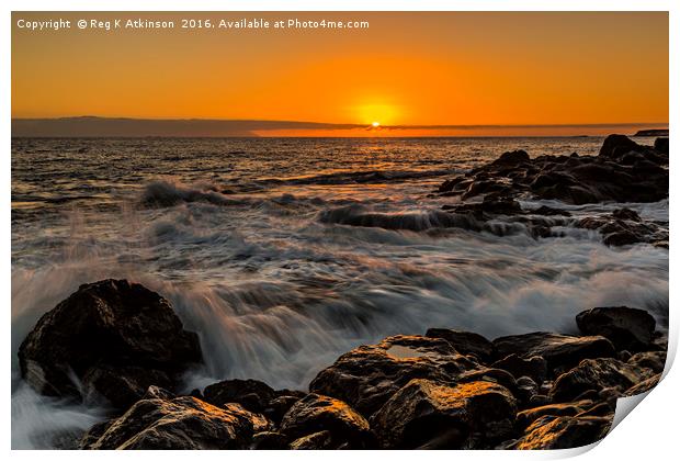 Tenerife Sunset Print by Reg K Atkinson