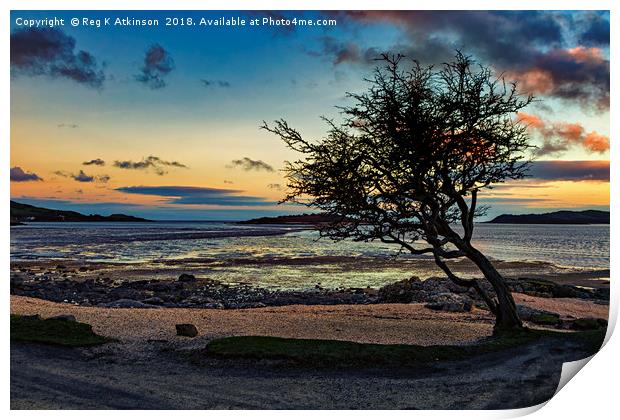 Rockcliffe Bay Sunset Print by Reg K Atkinson