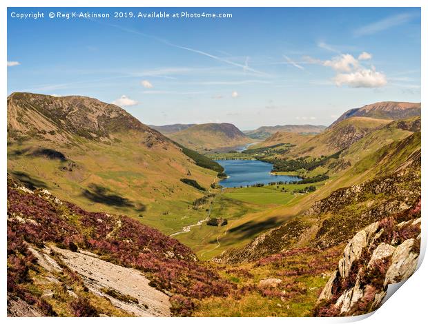 Warnscale Bottom and Buttermere Print by Reg K Atkinson