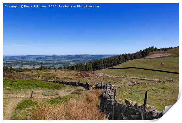 A View Of Roseberry Topping Print by Reg K Atkinson