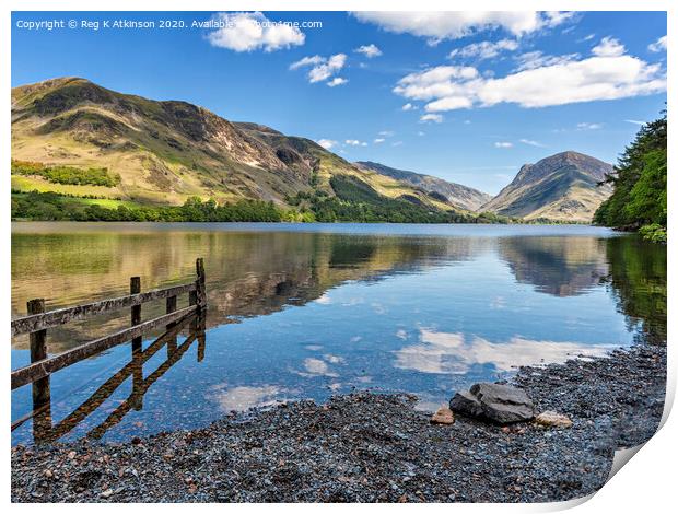 Buttermere and Fleetwith Pike  Print by Reg K Atkinson