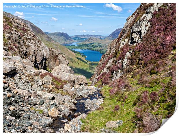 Buttermere and Crummock Water Print by Reg K Atkinson