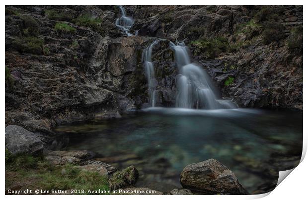 Waterfalls and Rockpools Print by Lee Sutton
