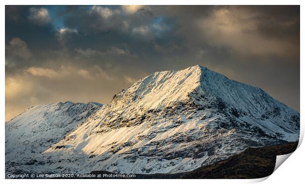 Last light on Crib Goch Print by Lee Sutton