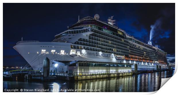 Celebrity silhouete cruise ship Print by Steven Blanchard