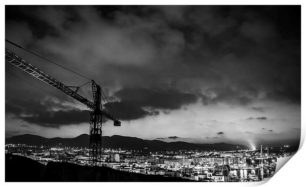  Skyline of OLD TOWN Ibiza Print by phil davidson