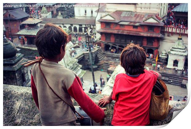  Kathmandu Boys Print by Jamie Mitchell