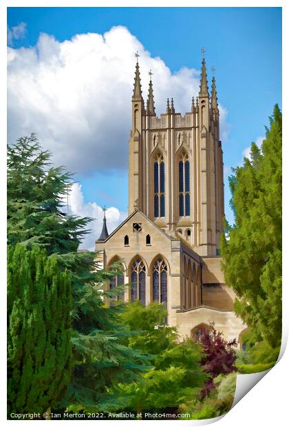 St Edmundsbury Cathedral Print by Ian Merton
