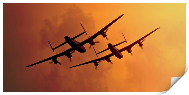 Avro Lancasters Print by Ian Merton