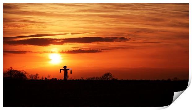 Scarecrow Sunset Print by Ian Merton