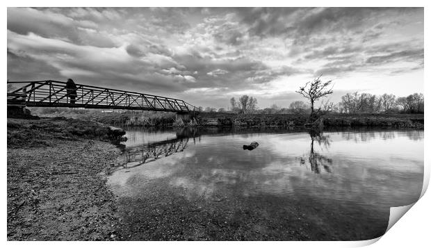 Standing on the bridge Print by Ian Merton