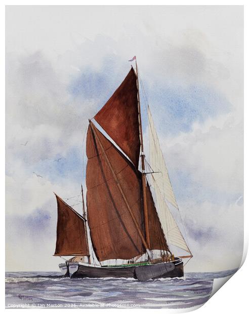 Thames Barge Print by Ian Merton