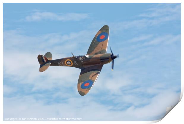 Spitfire Mk1a Print by Ian Merton