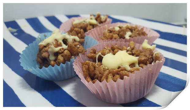 Home Made Rice Crispie Cakes Print by Jackson Photography