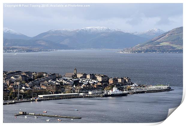  Inverclyde View , Gourock , Snow  Print by Paul Tipping