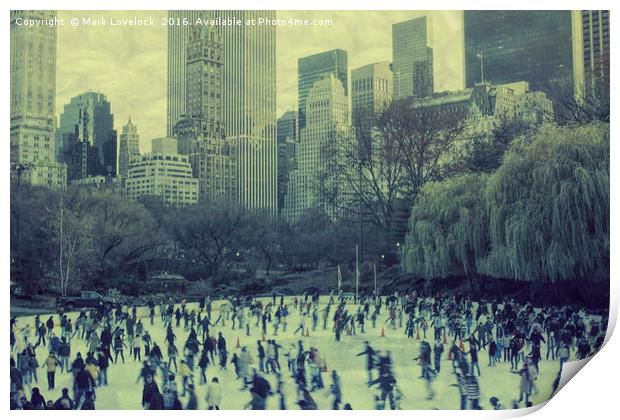 Skating in New York Print by Mark Lovelock