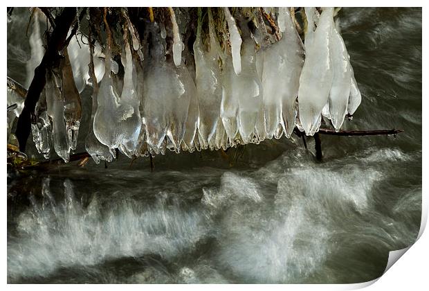 Icicles formations Print by S Fierros